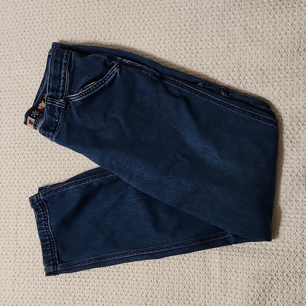 Women's Christopher and Banks blue denim utility jeans size 10 straight leg
